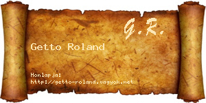 Getto Roland névjegykártya